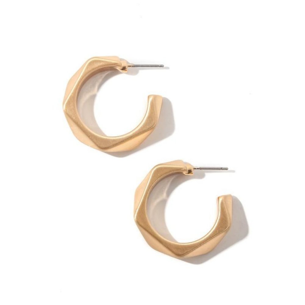 Gold Geo Hoop Earring